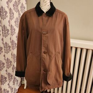 Vintage J.Crew Barn Jacket, Field Oarsman, Chore Coat 90's Corduroy Collar, Sz S